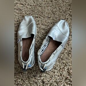 TOMS Silver Boat Shoes